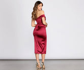 Florence Off Stylish Shoulder Satin Dress InsStreet